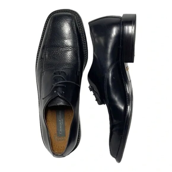 GIORGIO COSANI Men’s Black Leather Shoes Hand Crafted - Picture 1 of 7